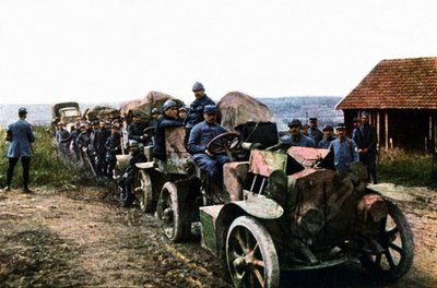 French soldiers and vehicles of the mobile air defense during the Battle of Verdun, September 1916 by Jules Gervais Courtellemont